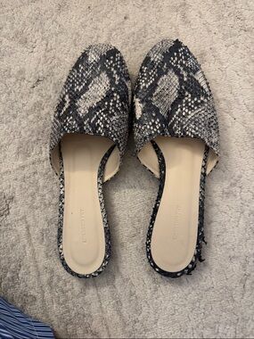 Emerson Fry Black & Cream Snake-Print Slip-On Mules